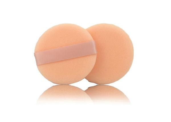 Beautiful Cosmetic Powder Puff Makeup , Round White Face Powder Makeup Sponges