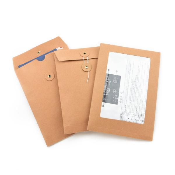 Custom Size Brown Kraft Pocket Style Envelope without Gusset for Important Documents