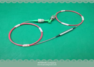 In line polarizer, 1310nm, SM13-PS-U25A fiber, 28dB extinction ratio, 0.8dB insertion loss, FC/APC connector.
