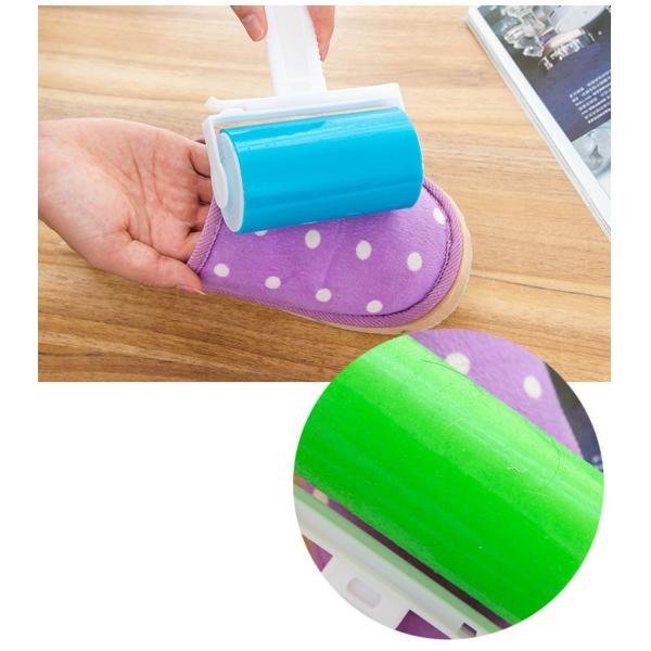 Blue Pet Hair Remover Lint Roller with Reusable Sticky Sheets and Washable Cover