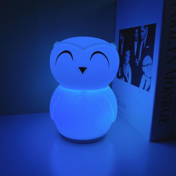 Logotipo personalizado Silicone Dimmable Color Changing Owl Night Lamp para Baby Gift Home Decor
