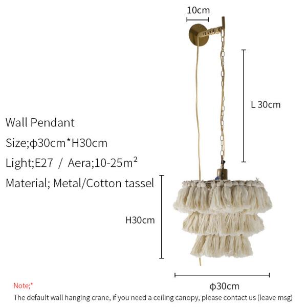Modern boho chandelier designer decorative Cotton tassel art chandelier(WH-MI-317)