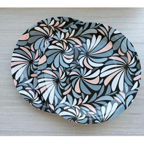 7inch Customizable Degradable Disposable Paper Plate for Home Barbecue and Catering