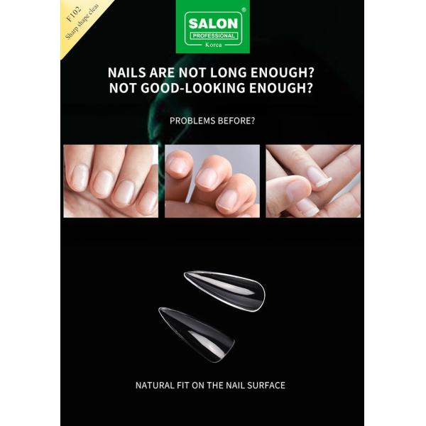 500PCS Long Soft Gel Almond on Nail 12 Sizes Sharp Shape Acrylic Nail Tips for Nail Extensions