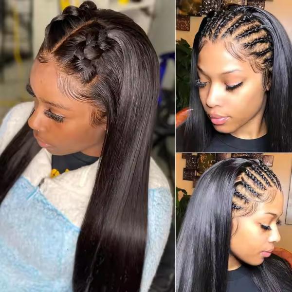 13x6 HD Lace Front Wig Bone Straight Human Hair Wig PrePlucked