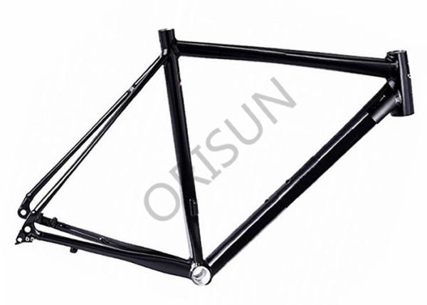 Black Flat Mount Road Bike Frame Aluminum Material For Offroad Racing