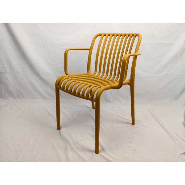 Retro Plastic Patio Dining Chairs Stackable Bistro Armchair High Back