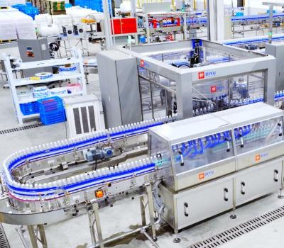 Hygienic 50,000 BPH Water Bottling Plant For PET Bottles 5L 10L 500ml