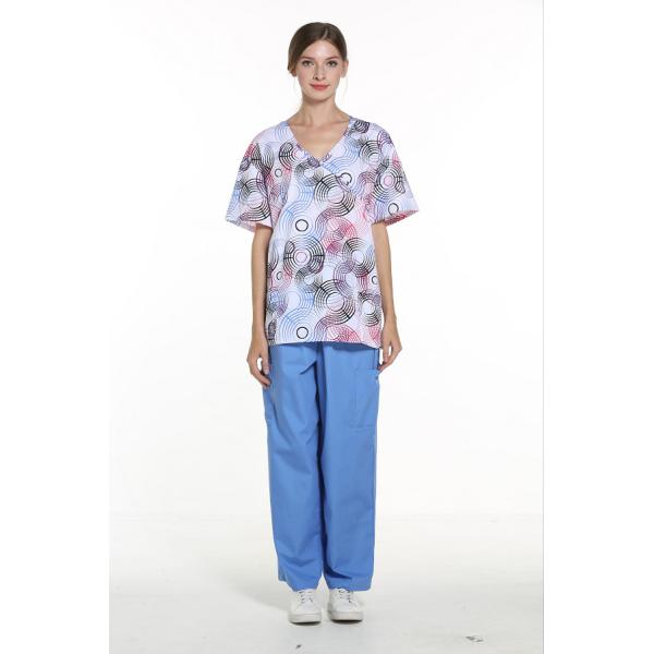 155 GSM v - свернутая шеей форма короткого рукава печати медсестры воротника медицинская свободная от Морщинк