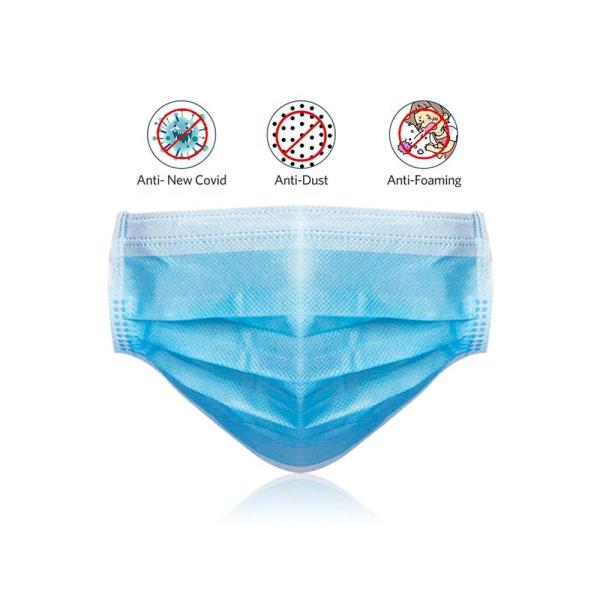 Three Layers 3 Ply Disposable Face Mask Sterility Anti Pollution Dust Mask