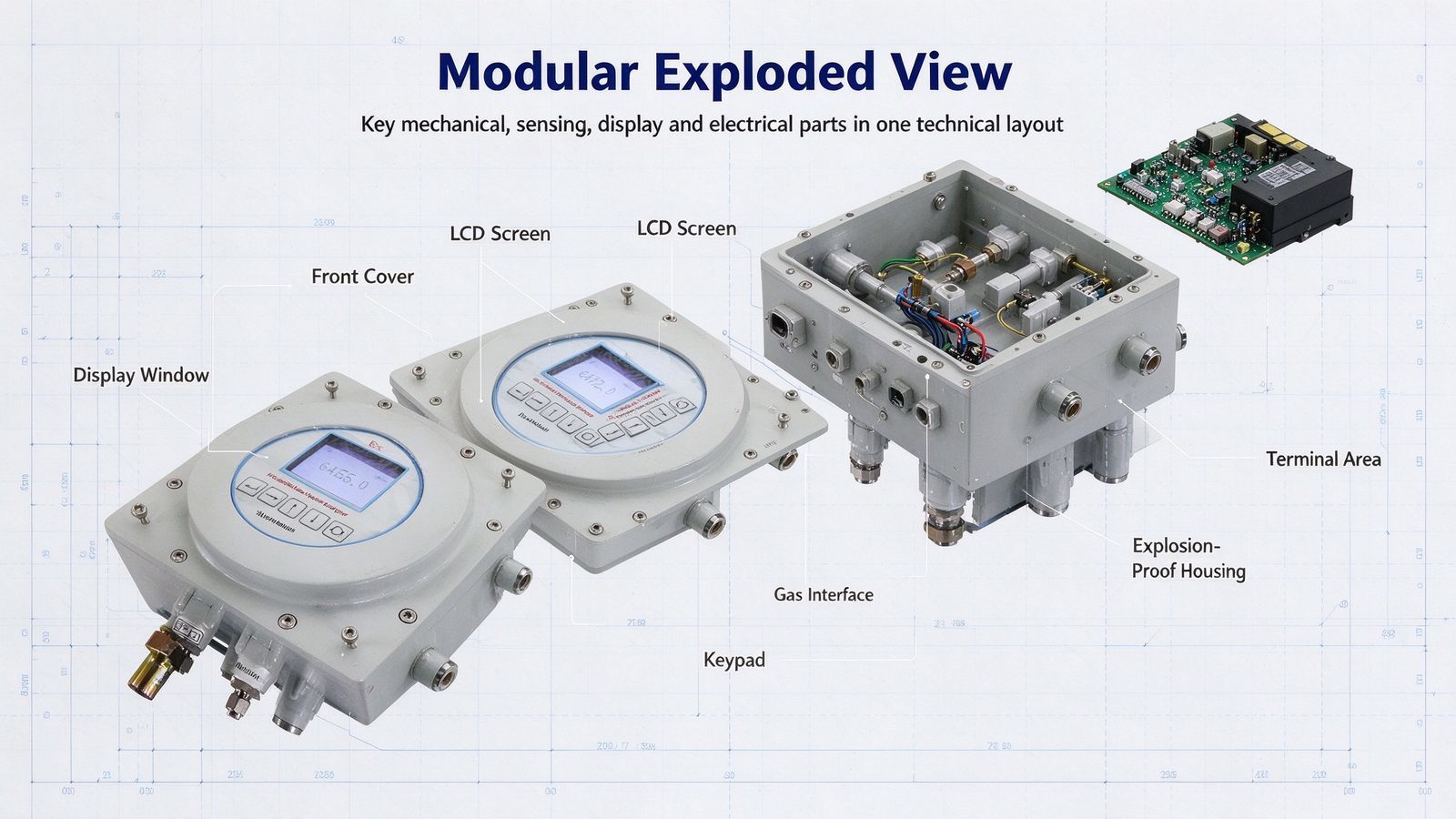 Explosion Proof Portable Gas Dew Point Analyzer Micro Water Analyzer Metal Construction Detector