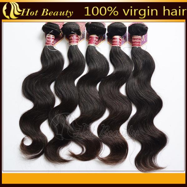 Black Peruvian Virgin Remy Human Hair Extensions Body Wave Type