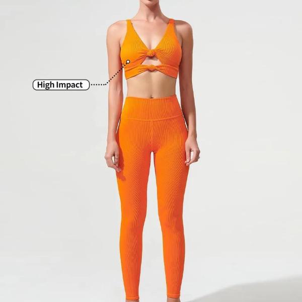 Wholesale Custom Logo Gym Legging High Impact Sports Bra 3PCS Long Sleeve Yoga Wear Gym Fitness Sets