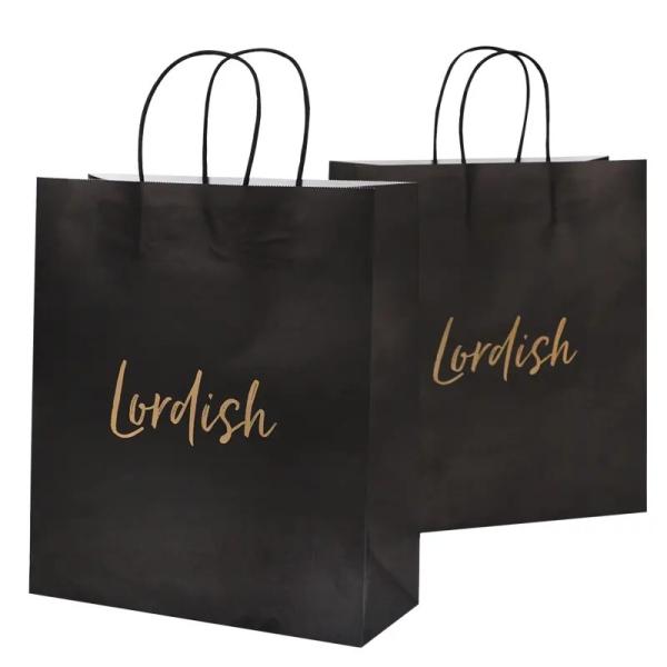 100% Eco-Friendly Recyclable Reinforced Handle Small Gift Craft Paper Bag With Your Own Logo