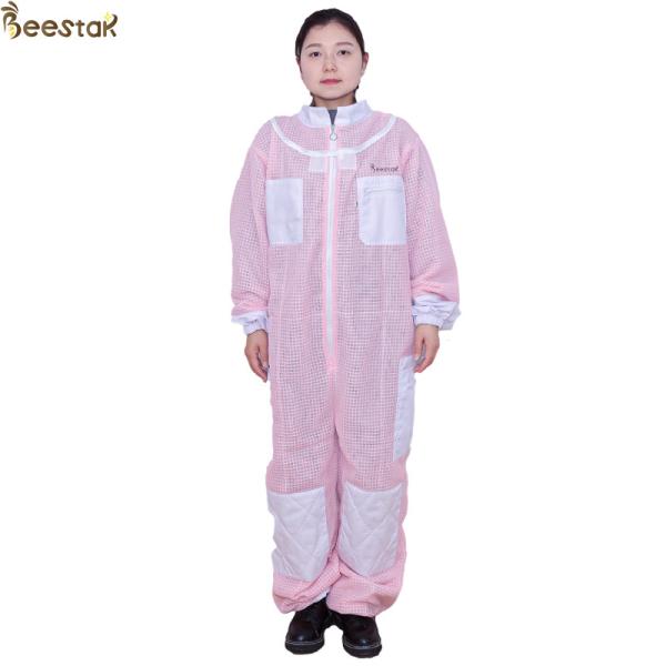 Three Layer Ventilated Pink Veil Beekeeping Suit High Quality Overall Safety Beekeeper Clothing