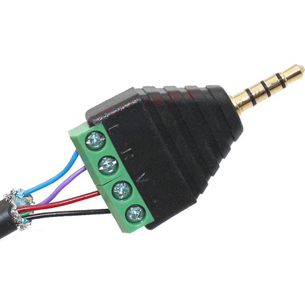 3.5mm 3-Pole Stereo Headphone Audio Male Jack Female Plug to Screw Terminal