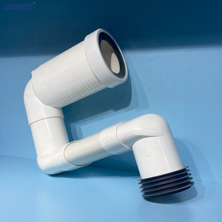 White PVC Bathroom Pipe Connector Type Toilet Accessory Toilet Sitting Basin Pipe
