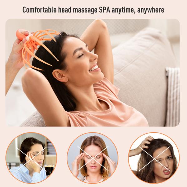 Relax Relief Head Scalp Massager Handheld Octopus Claw Scalp Massager Custom Color