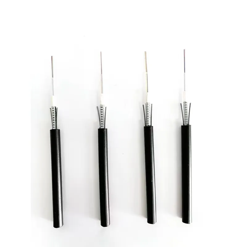 Cable de fibra óptica de modo único blindado para exteriores con chaqueta GYXTW de fibra HDPE G652D