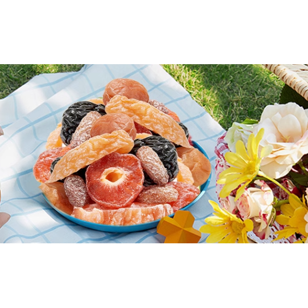 Chinese Snacks Air Dried Sweet Sour Red Peach Selected Fig Guava Kiwi Organic Preserved Fruits Room Temperature