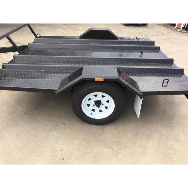 Single Axle 8x6 Motorcycle Transport Trailer Two Place For Conveying Two Wheeler Bike