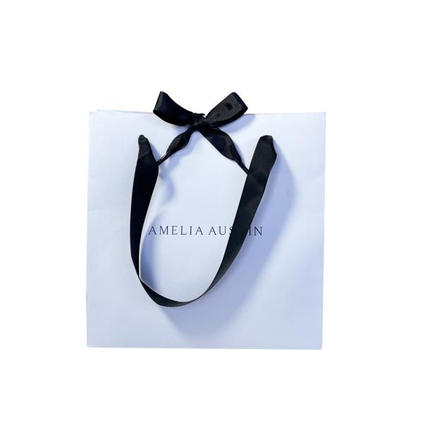 350gsm Luxury Simple Paper Handbag White Paper Gift Bags With Handles