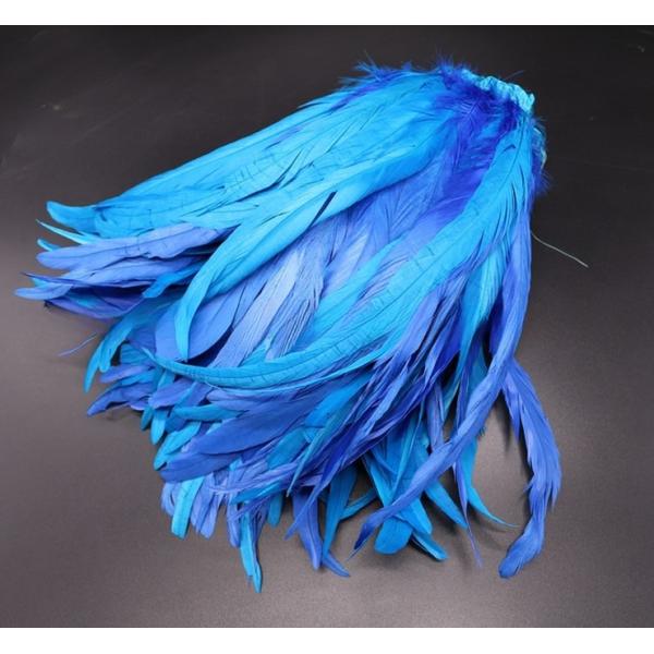 Eventos de la fiesta de 10-12 pulgadas Cock Coque plumas Fringe Trim con cintas de cinta de satén