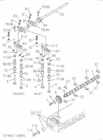 Стержень клапана масла уплотнения 8971203070 для экскаватора Хитачи ZX200-3