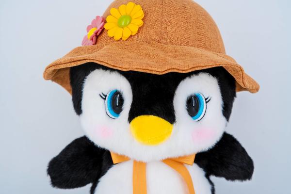 Customizable Cute Penguin Soft Toy Stuffed Animal With Hat Wearing And Backpack