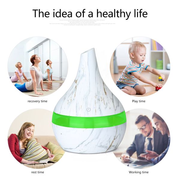 Sleek Minimalist Design Diffuser With Wood Grain Finish And Non-Slip Base