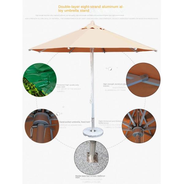 220 Yarn Dyed Fabric Outdoor Anti UV Centre Pole Umbrella Parasol