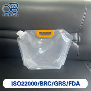 Sacs à bec transparents épais avec poignées renforcées 1L/1.5L/2.5L/5L/10L pour les emballages en vrac de grains et de liquides.