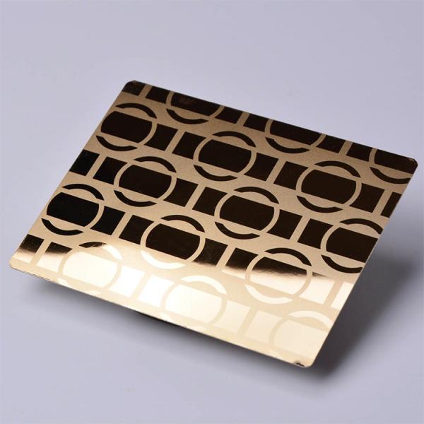 Gold Mirror Etched Stainless Steel Sheet 304 1219mm 2438mm Elevator Door