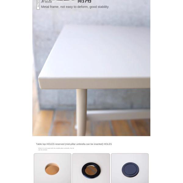 Carbon Steel 4 Seater Cafe Table Set Outdoor 600*730mm / 700*730mm