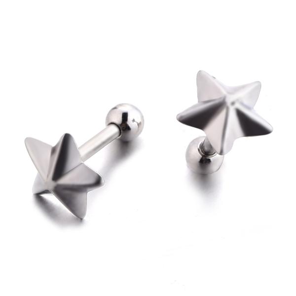 Christmas girls fift shiny star cute earrings stainless steel body jewelry