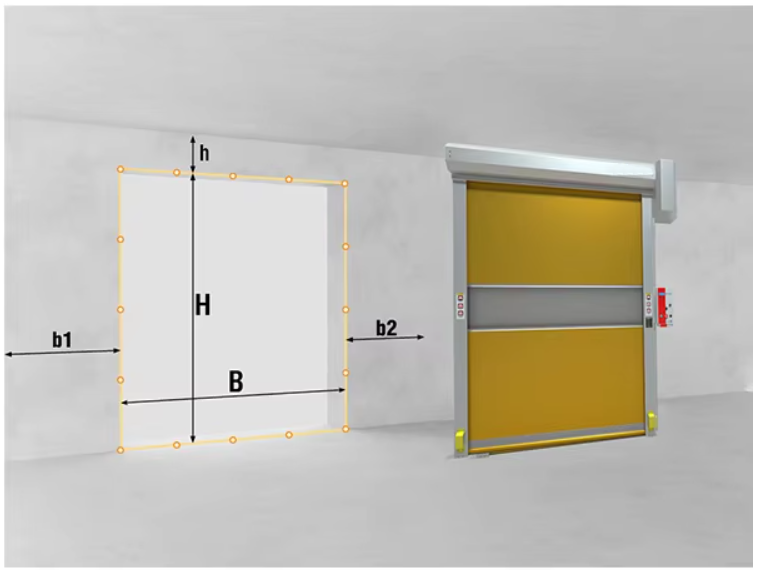 Automatic Roll Down Security Door , PVC High Speed Rapid Roll Door For Cold Storage Projects