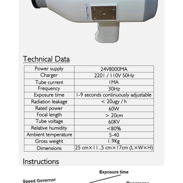 Отображать оборудование Handheld радиотелеграфа машины зубов x Рэй цифров медицинское