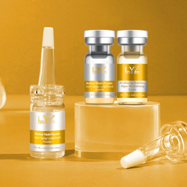 Retinol Multi-Peptide Skin Care Serum Freeze-Dried Lyophilized Powder Microneedling Whitening Face Serum-OEM Factory Custom