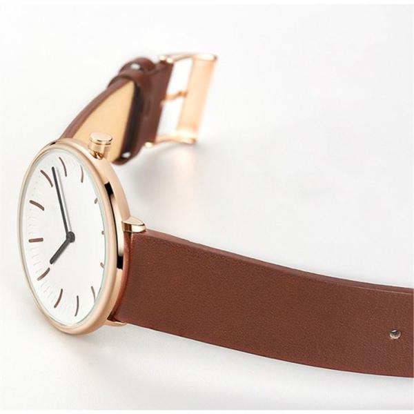 OEM Leather Couple Quartz Watch Swiss Movement 50m Waterproof