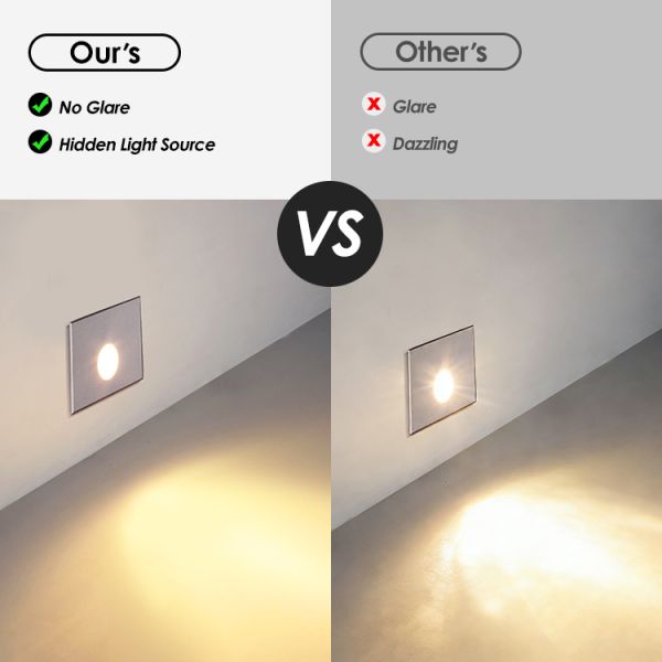 Outdoor Recessed LED Wall Light 3W 3000K White Aluminum for Garden & Patio