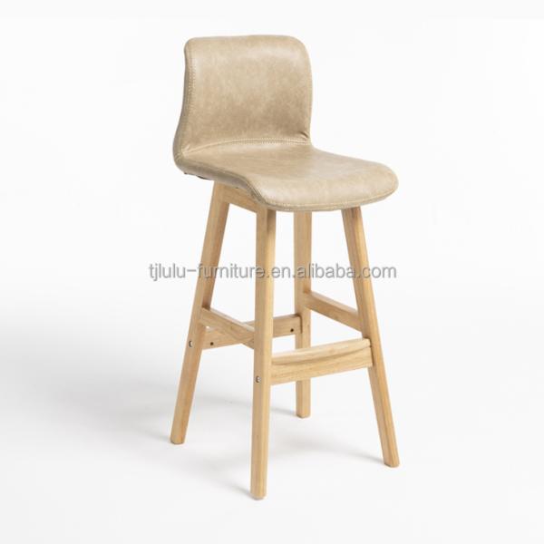 Mail Packing Villia High Chair Bar Counter Chair with Fabric Stylish and Solid Wood