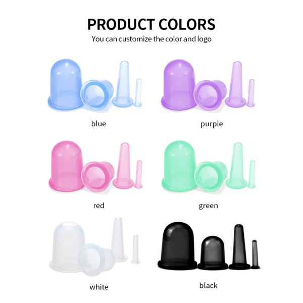 Anti Cellulite Body Massage Silicone Cupping Therapy Set 6.8 5 3.6 1.5cm