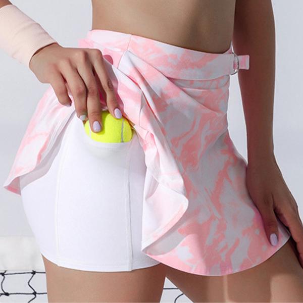 Das mulheres ativas de Skorts do golfe do tênis do estiramento do STC saias impressas do badminton com bolso