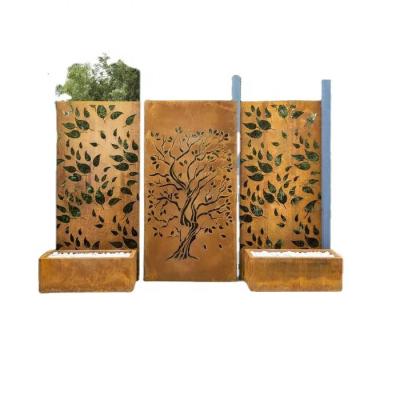 Painel exterior feito sob encomenda de Rusty Corten Steel Privacy Screens do projeto da árvore de Oke