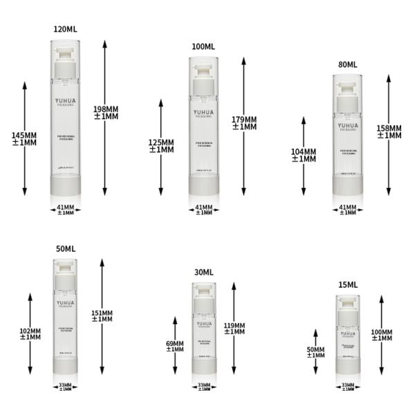 бутылка брызг насоса 15ml 30ml 80ml Aairless для жидкости личной заботы