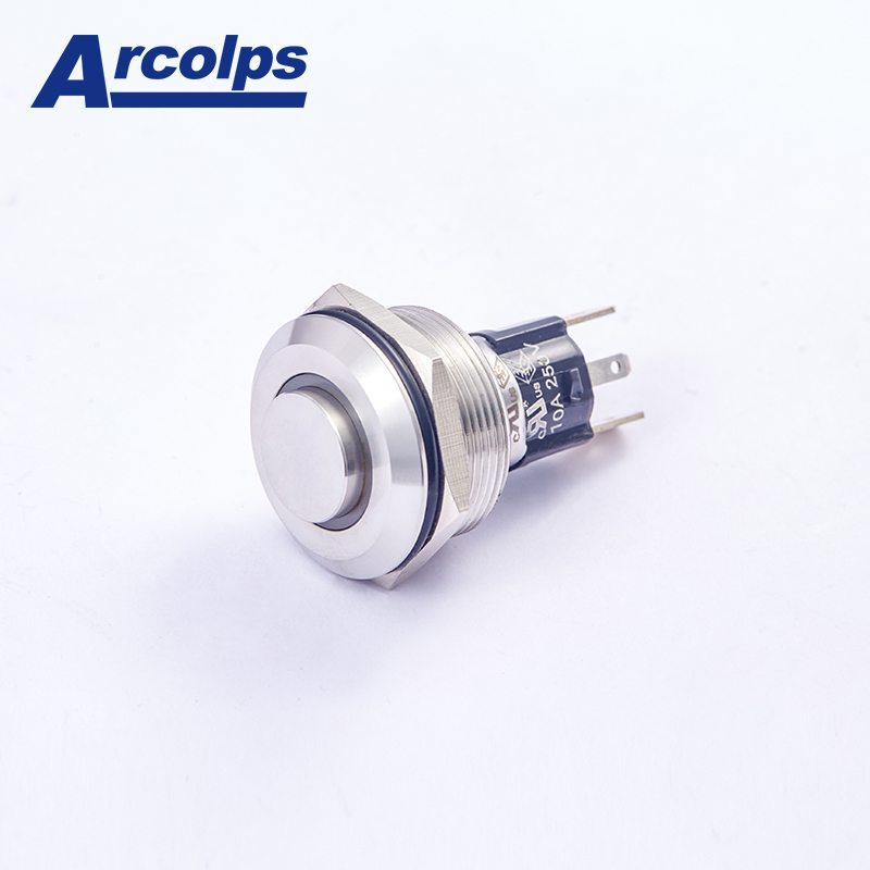 High Temperature 10A Push Button Switch 25mm Push Button Light Switch