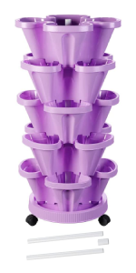 Stackable Planter, Vertical Garden Planter, Strawberry Planter, Indoor/Outdoor, 5 Tier Garden Tower, Herb Plant
