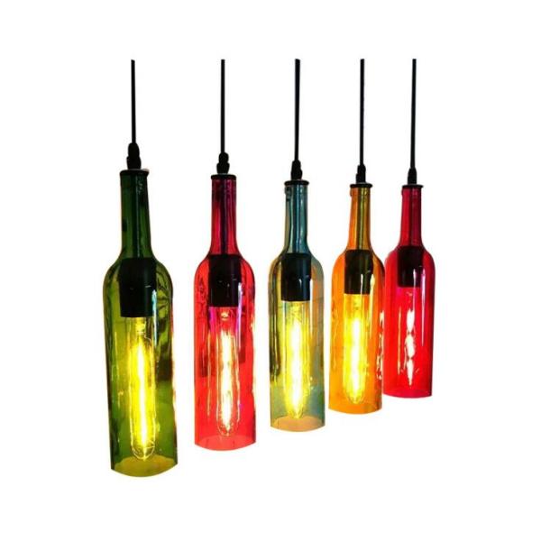 American color wine bottle Pendant Lights art creative restaurant cafe Pendant Lights industrial lighting(WH-VP-93)