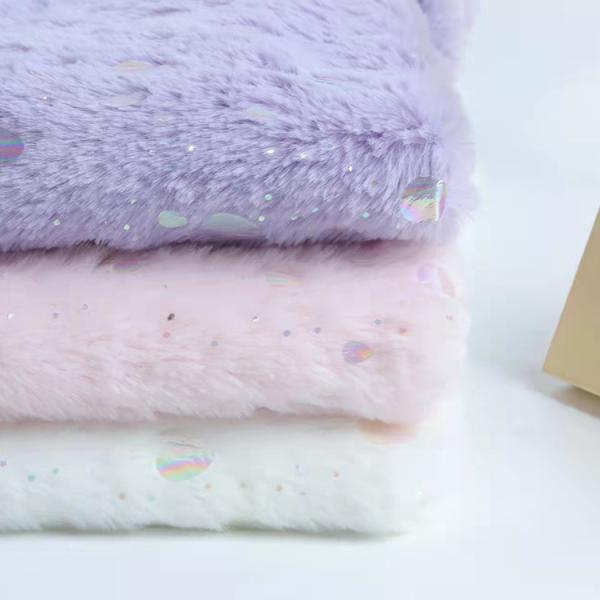 DDP USA Recycled China Manufacturer Wholesale Fashion Fluffy Multicolor Bronzing Fabric Poly Fleece Fabric Foil Rolls
