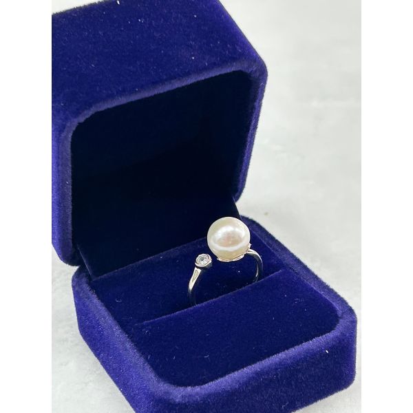 Professional factory Split shank pearl ring factory direct single pearl 925 silver natural freshwater pearl ring